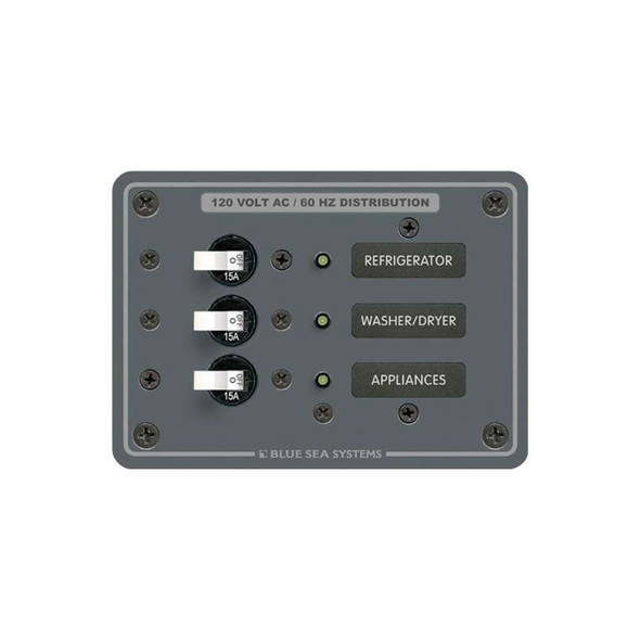 Blue Sea Systems Blue Sea 8058 AC 3 Position Toggle Circuit Breaker Panel (White Switches) 8058 MyGreenOutdoors