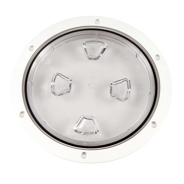 Beckson Marine Beckson 8" Clear Center Screw-Out Deck Plate - White [DP80-W-C] DP80-W-C MyGreenOutdoors