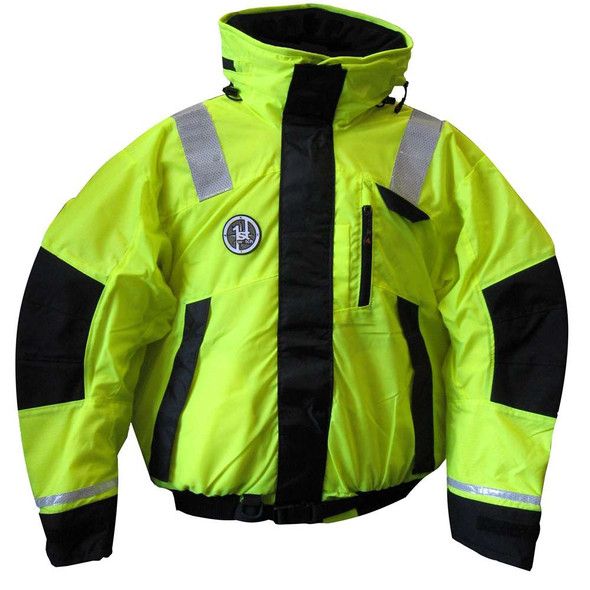 First Watch First Watch Hi-Vis Flotation Bomber Jacket - Hi-Vis Yellow/Black - Medium [AB-1100-HV-M] AB-1100-HV-M MyGreenOutdoors