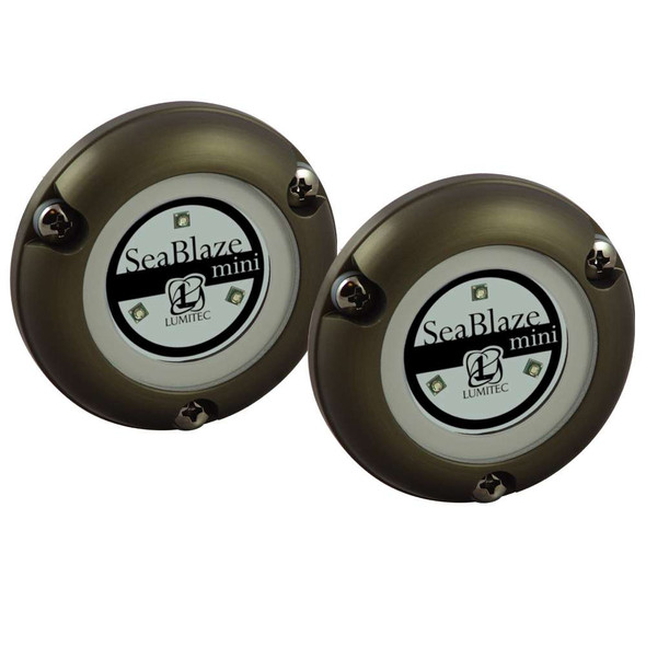 Lumitec Lumitec SeaBlaze Mini Underwater Light - Pair - Brushed Finish - White Non Dimming [101245] 101245 MyGreenOutdoors