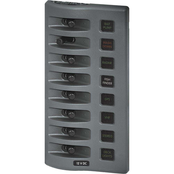Blue Sea Systems Sw Pnl, Toggle w/ Fuses, 8 Sw, Gray 4308 MyGreenOutdoors