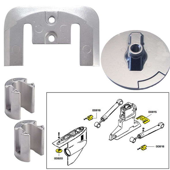 Tecnoseal Tecnoseal Anode Kit w/Hardware - Mercury Bravo 2-3 - Magnesium [20804MG] 20804MG MyGreenOutdoors