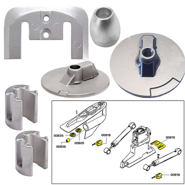 Tecnoseal Tecnoseal Anode Kit w/Hardware - Mercury Bravo 3 2004 - Aluminum [20805AL] 20805AL MyGreenOutdoors