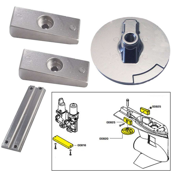 Tecnoseal Tecnoseal Anode Kit w/Hardware - Mercury Verado 4 - Zinc [20814] 20814 MyGreenOutdoors