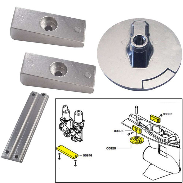 Tecnoseal Tecnoseal Anode Kit w/Hardware - Mercury Verado 4 - Magnesium [20814MG] 20814MG MyGreenOutdoors