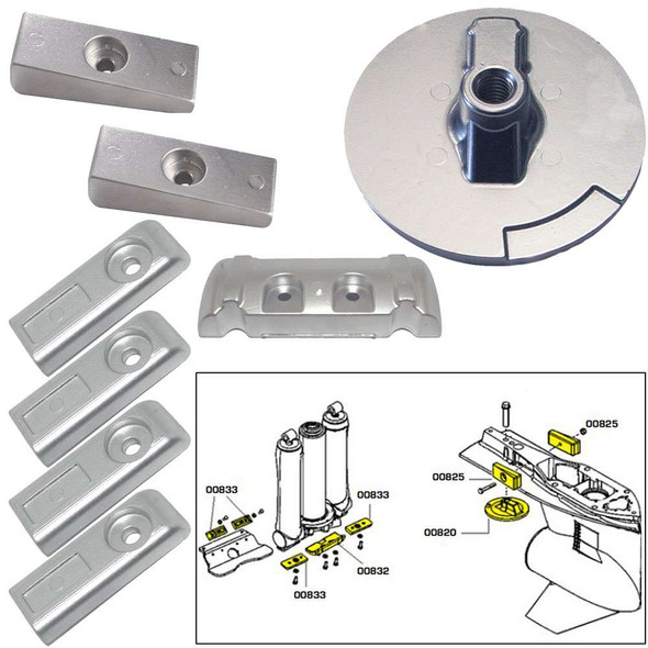 Tecnoseal Tecnoseal Anode Kit w/Hardware - Mercury Verado 6 - Zinc [20816] 20816 MyGreenOutdoors