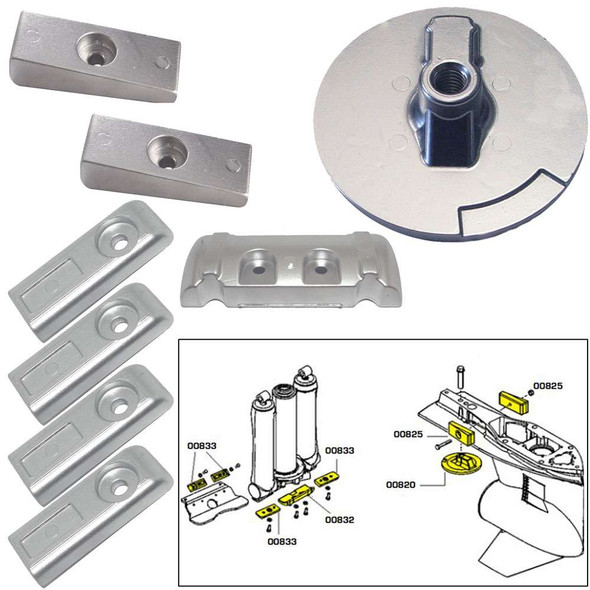 Tecnoseal Tecnoseal Anode Kit w/Hardware - Mercury Verado 6 - Magnesium [20816MG] 20816MG MyGreenOutdoors