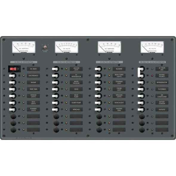 Blue Sea Systems Blue Sea 8095 AC Main +8 Positions / DC Main +29 Positions Toggle Circuit Breaker Panel (White Swi 8095 MyGreenOutdoors