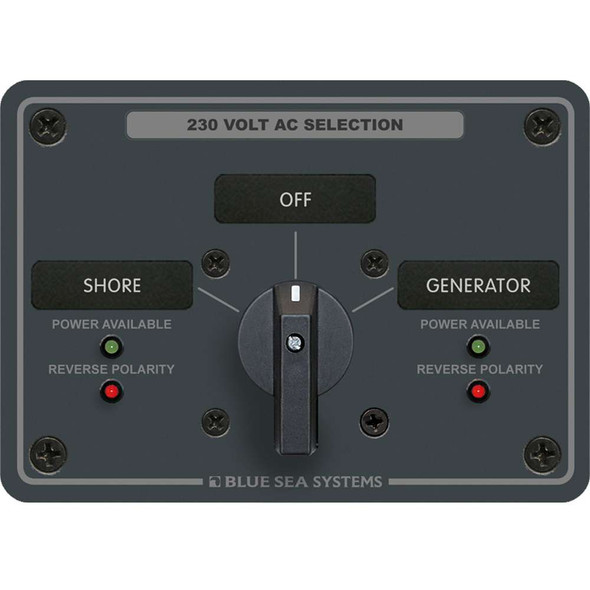 Blue Sea Systems Blue Sea 8359 AC Rotary Switch Panel 30 Ampere 2 Positions + OFF, 2 Pole 8359 MyGreenOutdoors