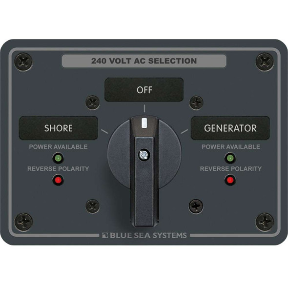 Blue Sea Systems Blue Sea 8363 AC Rotary Switch Panel 65 Ampere 2 Positions + OFF, 3 Pole 8363 MyGreenOutdoors