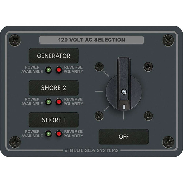 Blue Sea Systems Blue Sea 8366 AC Rotary Switch Panel 30 Ampere 3 Positions + OFF, 2 Pole 8366 MyGreenOutdoors