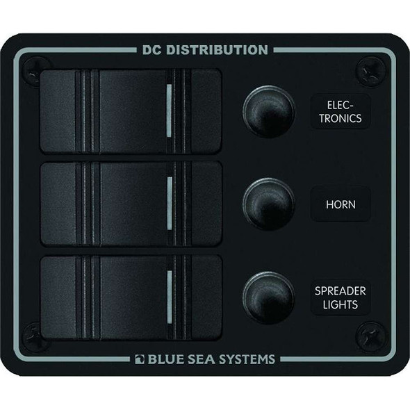 Blue Sea Systems Blue Sea 8374 Water Resistant 3 Position - Black - Vertical Mount Panel 8374 MyGreenOutdoors