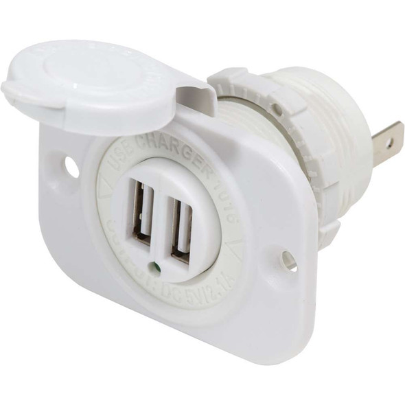 Blue Sea Systems Blue Sea 12V DC Dual USB Charger Socket - White [1016200] 1016200 MyGreenOutdoors