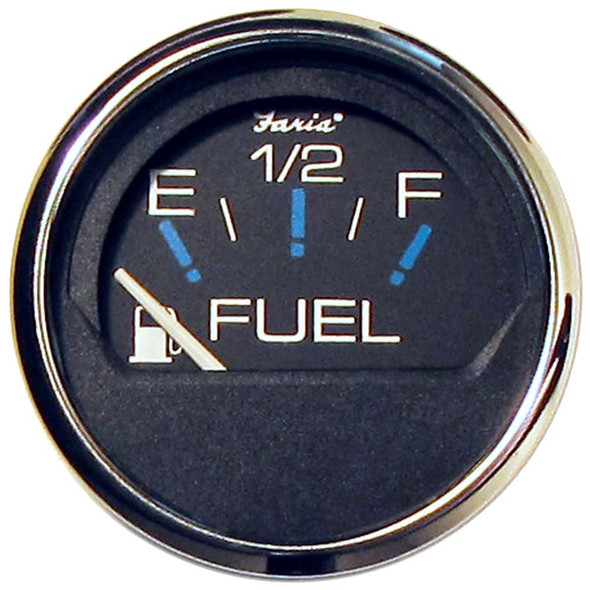 Faria Beede Instruments Faria Chesapeake Black SS 2" Fuel Level Gauge (E-1/2-F) [13701] 13701 MyGreenOutdoors