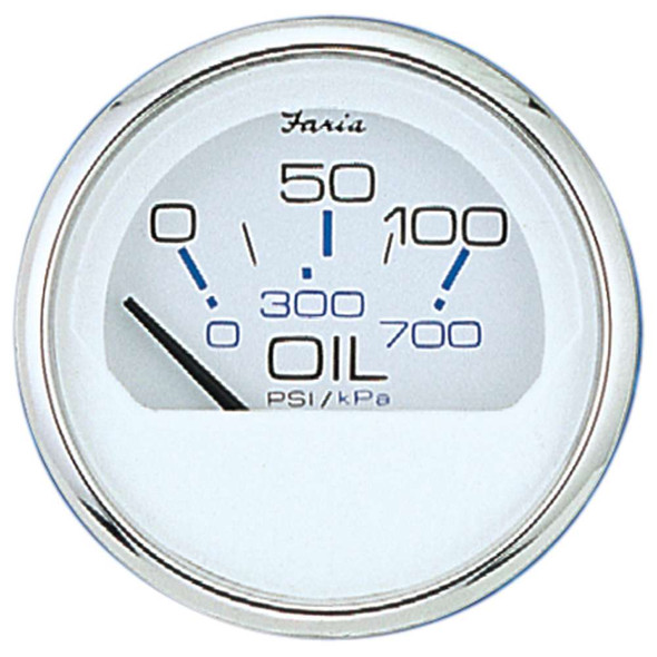 Faria Beede Instruments Faria Chesapeake White SS 2" Oil Pressure Gauge - 80 PSI [13802] 13802 MyGreenOutdoors