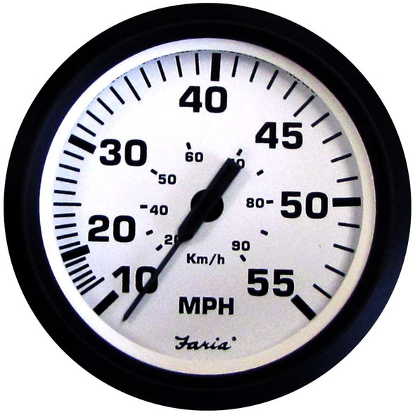 Faria Beede Instruments Faria Euro White 4" Speedometer - 55MPH (Mechanical) [32909] 32909 MyGreenOutdoors