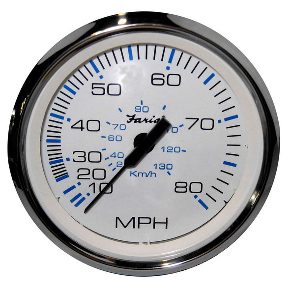 Faria Beede Instruments Faria Chesapeake White SS 4" Speedometer - 80MPH (Mechanical) [33819] 33819 MyGreenOutdoors