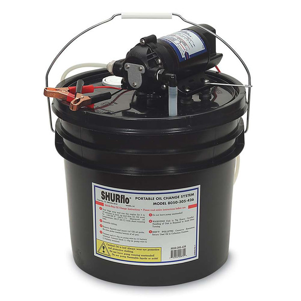 Shurflo by Pentair SHURFLO Oil Change Pump w/3.5 Gallon Bucket - 12 VDC, 1.5 GPM [8050-305-426] 8050-305-426 MyGreenOutdoors
