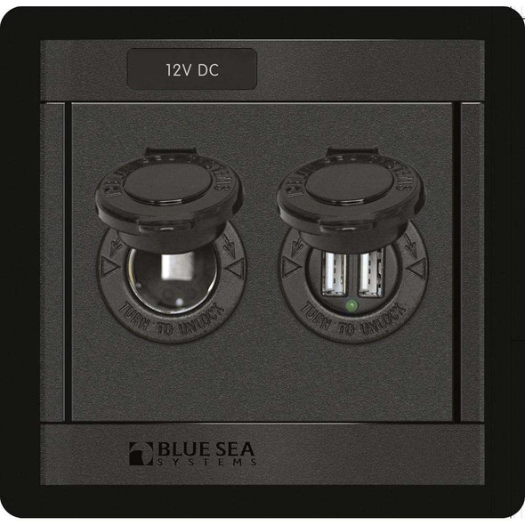 Blue Sea Systems Blue Sea 1478 360 Panel - 12V DC Socket & Dual USB Charger [1478] 1478 MyGreenOutdoors