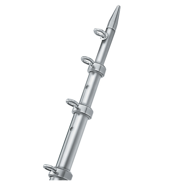 TACO 15' Silver\/Silver Outrigger Poles - 1-1\/8" Diameter  [OT-0442VEL15]