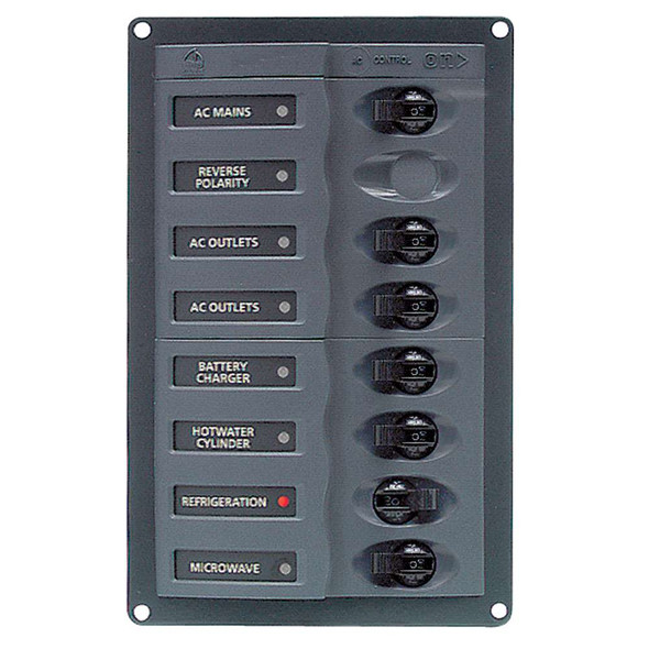 BEP Marine BEP AC Circuit Breaker Panel w/o Meters, 6 Way w/Double Pole Mains [900-ACM6W-110V] 900-ACM6W-110V MyGreenOutdoors
