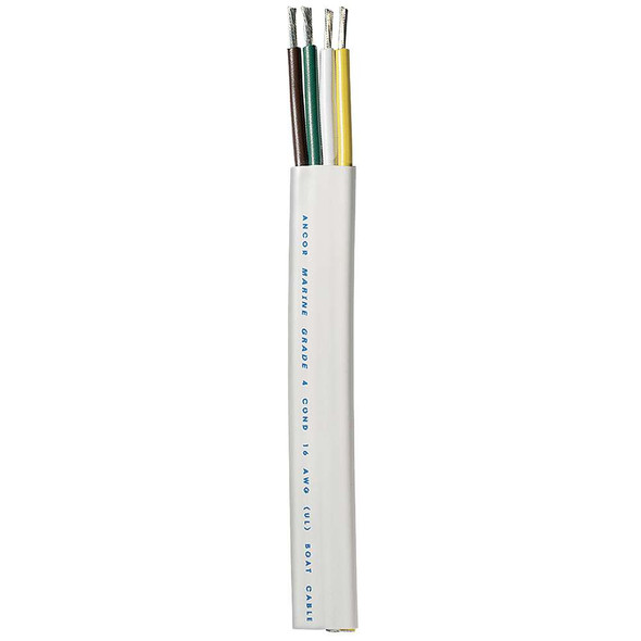 Ancor Ancor Trailer Cable - 16/4 AWG - Yellow/White/Green/Brown - Flat - 300' [154030] 154030 MyGreenOutdoors