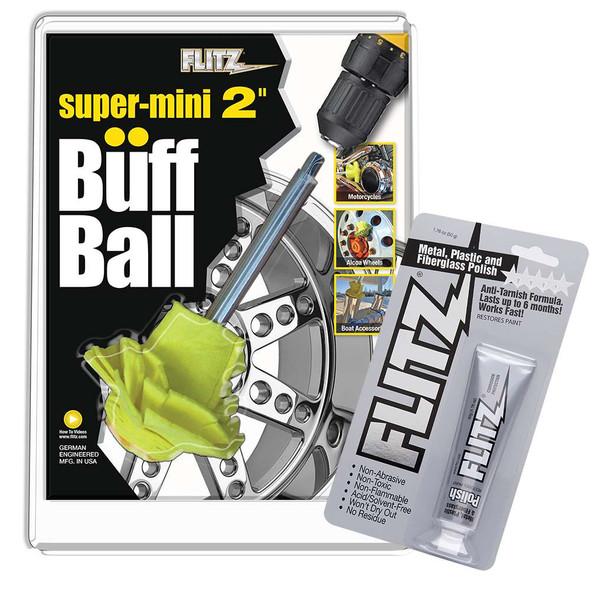 Flitz Flitz Buff Ball - Super Mini 2" - Yellow w/1.76oz Tube Flitz Polish [SM 10250-50] SM 10250-50 MyGreenOutdoors
