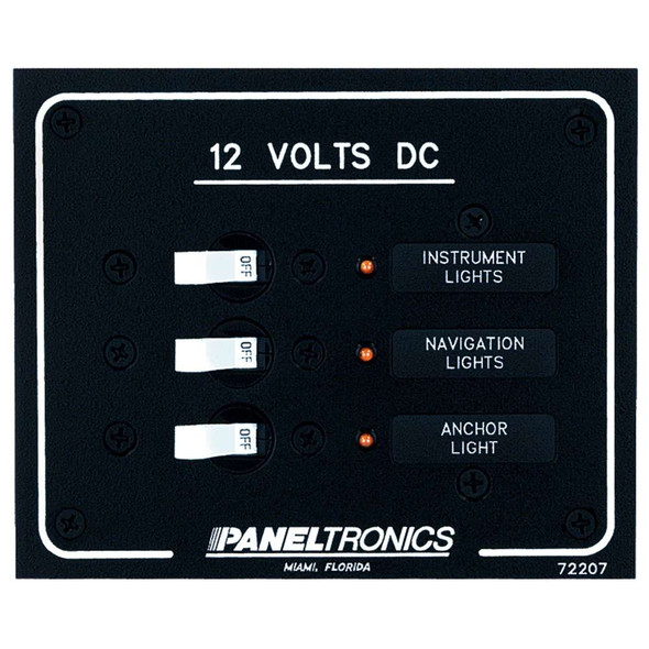 Paneltronics Paneltronics Standard DC 3 Position Breaker Panel w/LEDs 9972207B MyGreenOutdoors