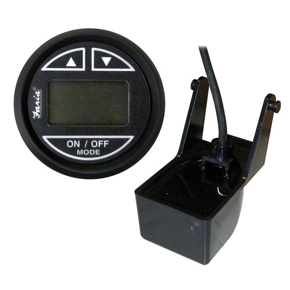 Faria Beede Instruments Faria Euro Black 2" Depth Sounder w/Transom Mount Transducer [12850] MyGreenOutdoors
