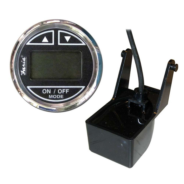 Faria Beede Instruments Faria Chesapeake SS Black 2" Depth Sounder w/Transom Mount Transducer [13750] MyGreenOutdoors