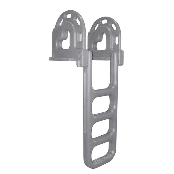 Dock Edge Dock Edge Flip-Up Polyethylene Roto Molded 4-Step Dock Ladder - Grey [2064-F] MyGreenOutdoors