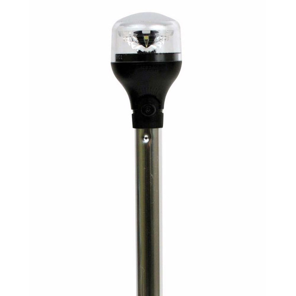Attwood Marine Attwood LightArmor Plug-In All-Around Light - 20" Aluminum Pole - Black Horizontal Composite Base w/Adapter [5550-PA20-7] MyGreenOutdoors