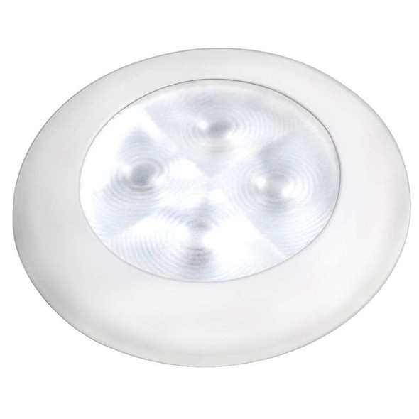 Hella Marine Hella Marine Slim Line LED 'Enhanced Brightness' Round Courtesy Lamp - White LED - White Plastic Bezel - 12V [980500541] MyGreenOutdoors
