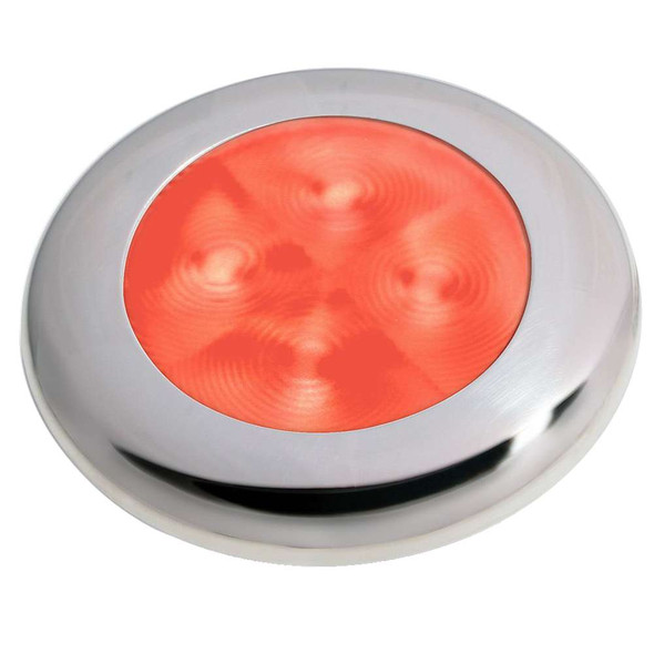 Hella Marine Hella Marine Slim Line LED 'Enhanced Brightness' Round Courtesy Lamp - Red LED - Stainless Steel Bezel - 12V [980507221] MyGreenOutdoors