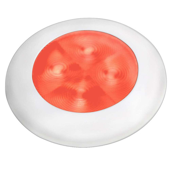 Hella Marine Hella Marine Slim Line LED 'Enhanced Brightness' Round Courtesy Lamp - Red LED - White Plastic Bezel - 12V [980507241] MyGreenOutdoors