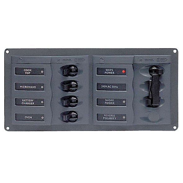 BEP Marine BEP AC Circuit Breaker Panel w/o Meters, 4 Way Panel 2 Mains - 110V [900-AC1-110V] MyGreenOutdoors