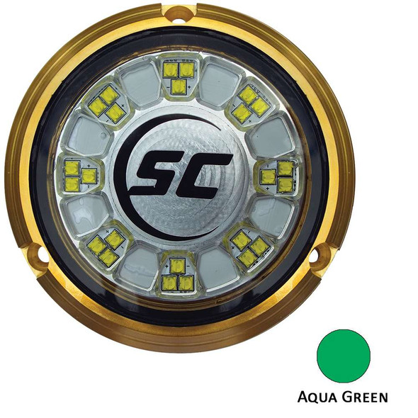 Shadow-Caster LED Lighting Shadow-Caster SCR-24 Bronze Underwater Light - 24 LEDs - Aqua Green [SCR-24-AG-BZ-10] MyGreenOutdoors