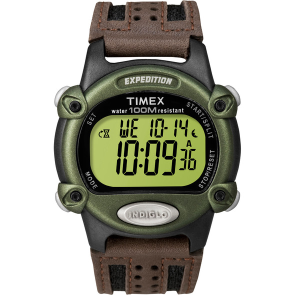 Timex Expedition Mens Chrono Alarm Timer - Green\/Black\/Brown [T48042]