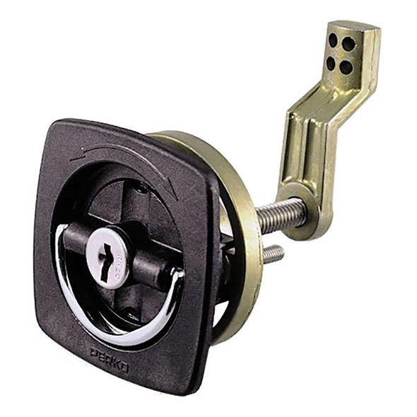 Perko Perko Black Flush Lock - 2.5" x 2.5" w/Offset Cam Bar Flexible Polymer Strike [0931DP1BLK] MyGreenOutdoors