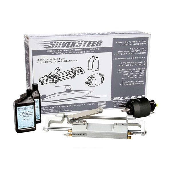 UFlex USA Uflex SilverSteer Universal Front Mount Outboard Hydraulic Tilt Steering System - 1500PSI V2 [SILVERSTEER 2TB] MyGreenOutdoors