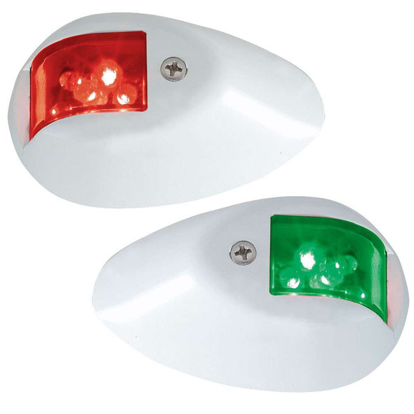 Perko Perko LED Side Lights - Red/Green - 12V - White Epoxy Coated Housing [0602DP1WHT] 0602DP1WHT MyGreenOutdoors