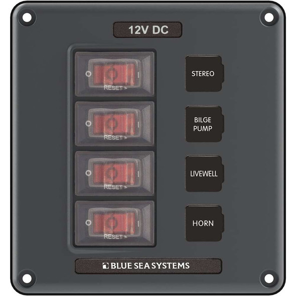 Blue Sea Systems Blue Sea 4320 Circuit Breaker Switch Panel 4 Position - Gray [4320] MyGreenOutdoors
