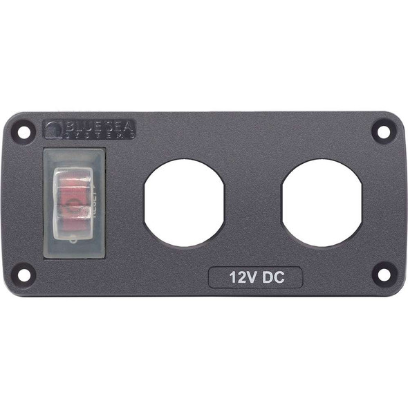 Blue Sea Systems Blue Sea 4364 Water Resistant USB Accessory Panel - 15A Circuit Breaker, 2x Blank Apertures [4364] MyGreenOutdoors