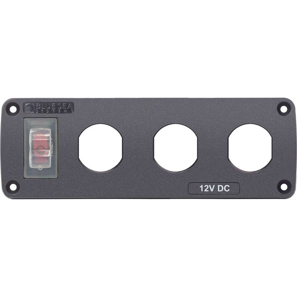 Blue Sea Systems Blue Sea 4367 Water Resistant USB Accessory Panel - 15A Circuit Breaker, 3x Blank Apertures [4367] MyGreenOutdoors