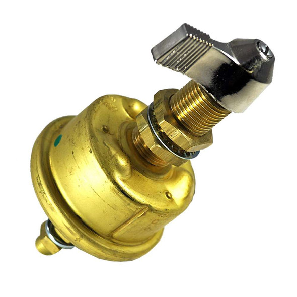 Cole Hersee Cole Hersee Single Pole Brass Battery Switch w/Faceplate 175 Amp Continuous 800 Amp Intermittent [M-284-09-BP] MyGreenOutdoors