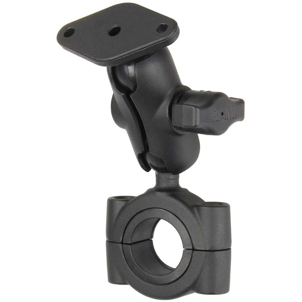 RAM Mounting Systems RAM Mount RAM Torque 1 1/8" - 1 1/2" Diameter Handlebar/Rail Base with B Size 1" Ball, Short Arm and Diamond Plate [RAM-B-408-112-15-A-238U] MyGreenOutdoors