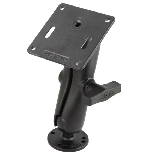 RAM Mounting Systems RAM Mount Double Socket Arm w/2.5" Round Base & 3.625" Square Base [RAM-101U-2461] MyGreenOutdoors