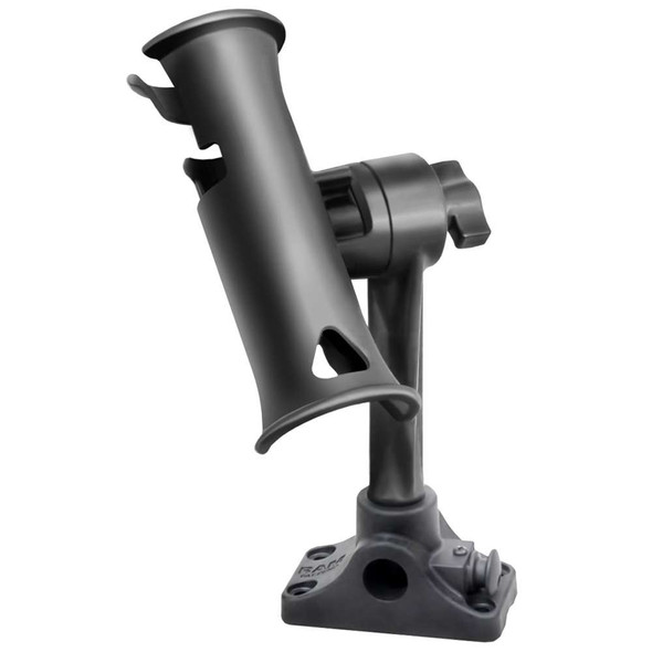 RAM Mounting Systems RAM Mount RAM Tube Jr. Fishing Rod Holder, Standard 6" Length Post Spline & Combo Bulkhead/Flat Surface Base w/Plunger [RAP-390-BMPU] MyGreenOutdoors