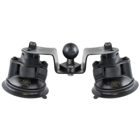 RAM Mounting Systems RAM Mount Dual Articulating Suction Cup Base w/1" Ball Base [RAM-B-189B-PIV1U] MyGreenOutdoors