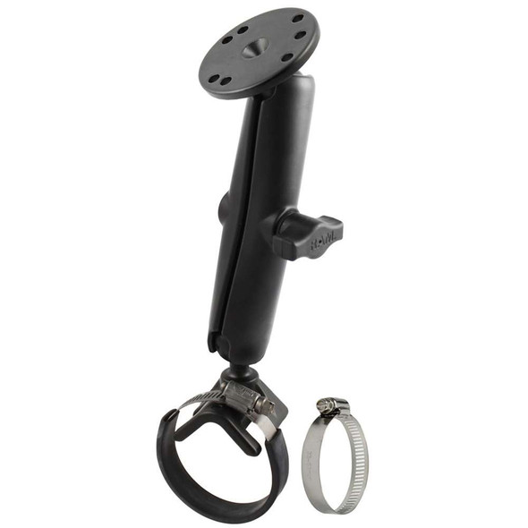 RAM Mounting Systems RAM Mount Strap Mount w/Long Arm & Round Base [RAM-B-108-C] MyGreenOutdoors